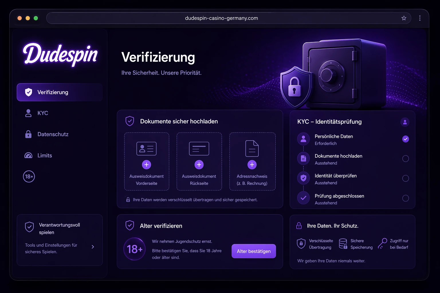 Verifizierung, Datenschutz und verantwortungsvolle Nutzung