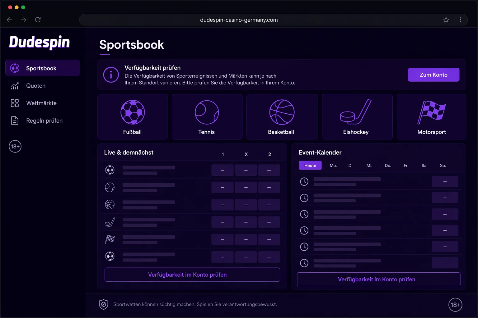 Sportwetten bei Dudespin: grundlegende Einordnung