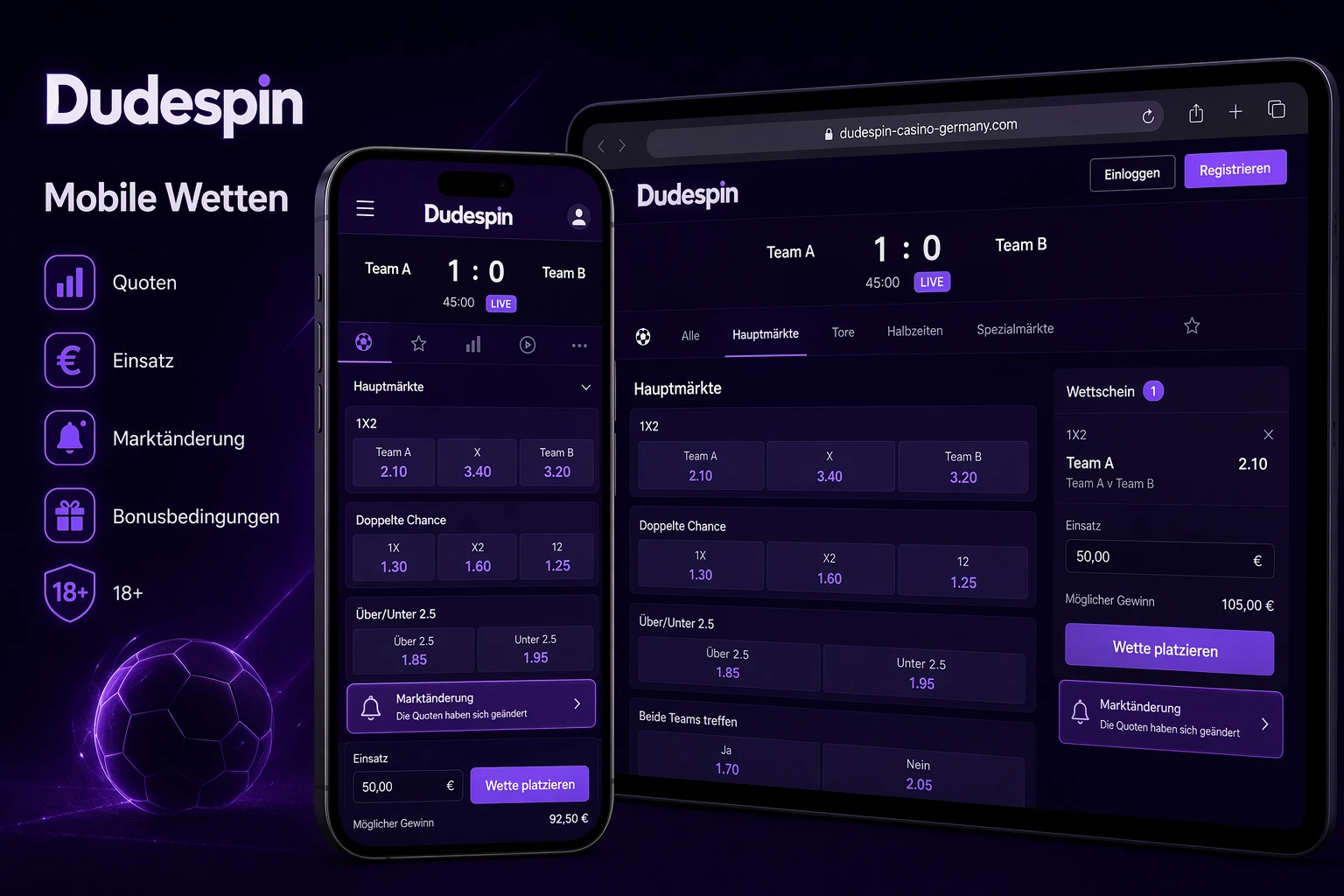 Mobiles Betting mit Smartphone und Tablet